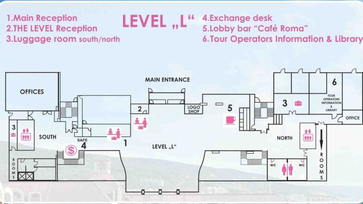 Level L (Lobby & Guests' room with "1")